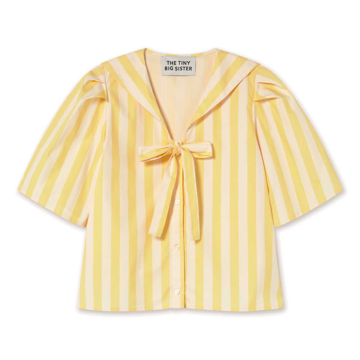 Striped Sailor Neck Blouse in Mellow Yellow