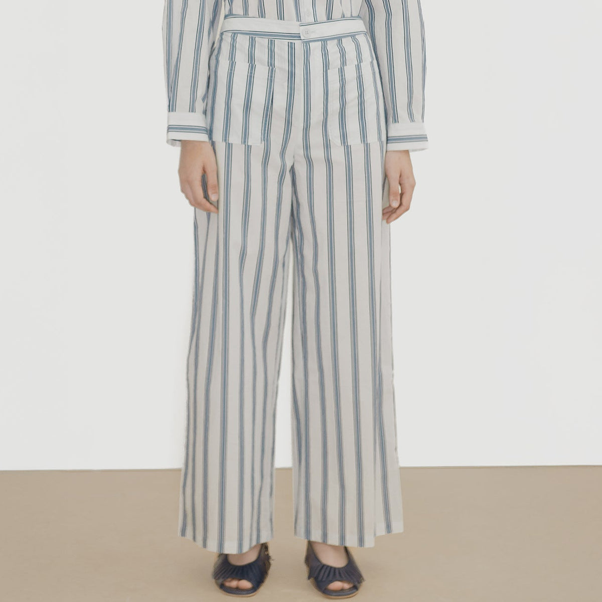 Retro Stripes Pant in Ice Blue