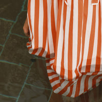 Striped Bows Dress in Summer Red