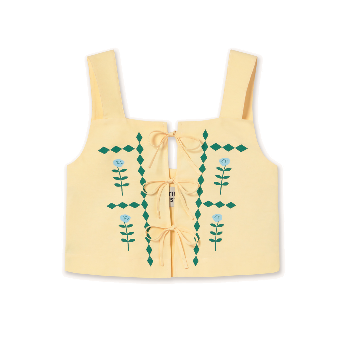 Geometric Flowers Top in Mellow Yellow
