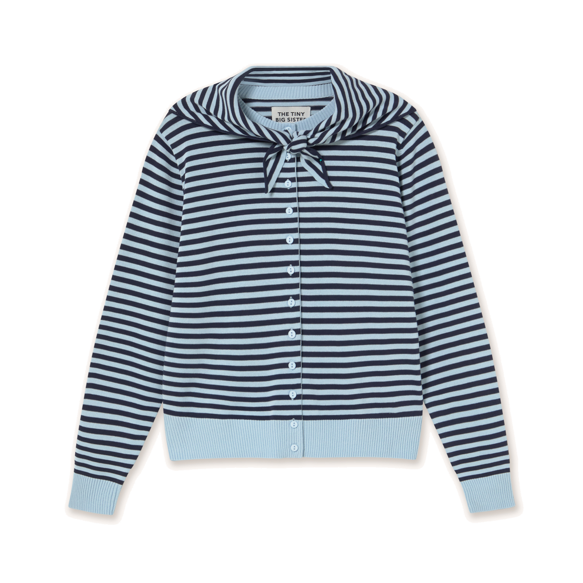 Striped Scarf Neck Lara Cardigan