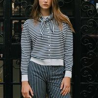 Striped Scarf Neck Lara Cardigan
