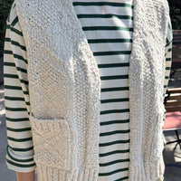 Papa Cotton Vest in Naturel