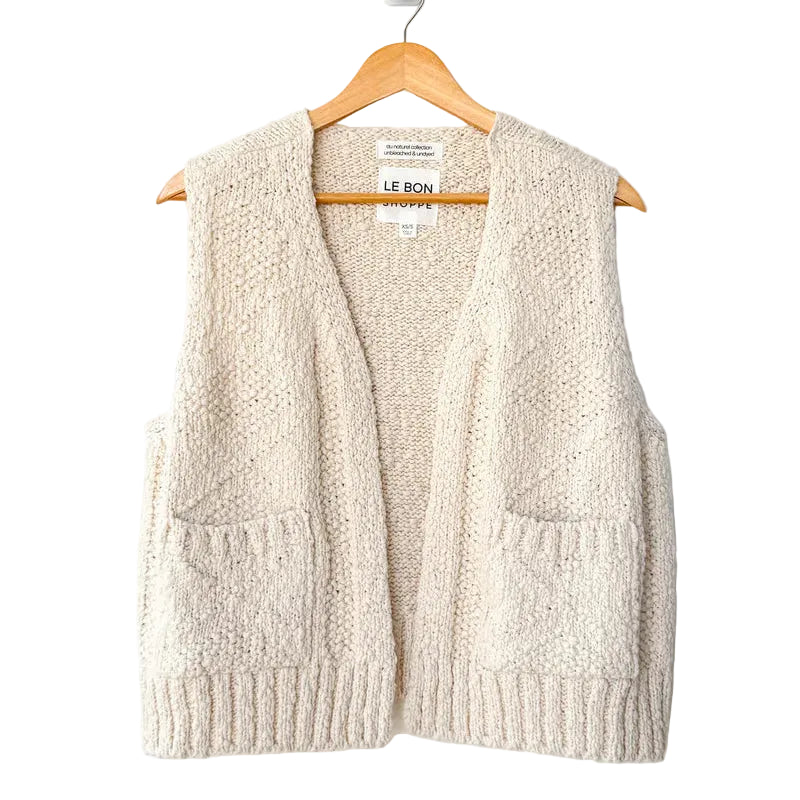 Papa Cotton Vest in Naturel