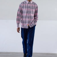 Winter Madras Plaid Shirt in PInk