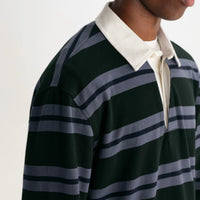 Rowhill Mirror Stripe Rugby in Green/Blue