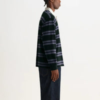 Rowhill Mirror Stripe Rugby in Green/Blue