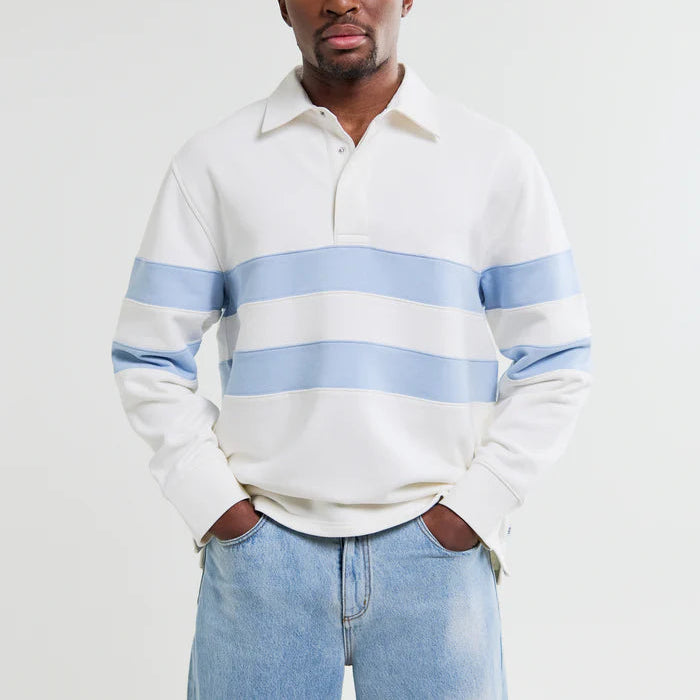 Rowhill Rugby in Ecru/Light Blue