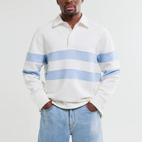 Rowhill Rugby in Ecru/Light Blue