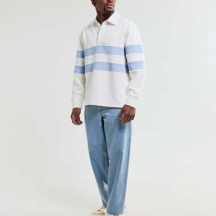Rowhill Rugby in Ecru/Light Blue