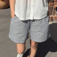 City Shorts in Blue Stripes