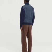 The Seasons Zip Cardigan in Navy