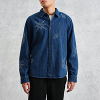 Trin LS Shirt in Denim Geo