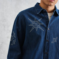 Trin LS Shirt in Denim Geo