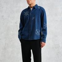 Trin LS Shirt in Denim Geo