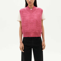 Mica Knitted Vest in Pink Links