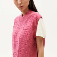 Mica Knitted Vest in Pink Links