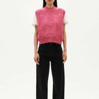 Mica Knitted Vest in Pink Links