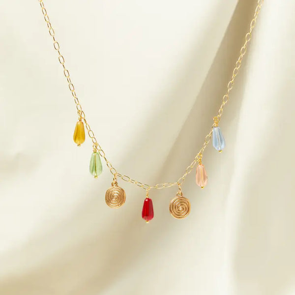 Technicolor Tear Drop Necklace