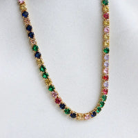 Crystal Link Gold Necklace