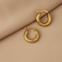 Medium Classic Hoops in 14K Plated Gold