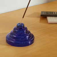 Glass Meso Incense Holder in Cobalt