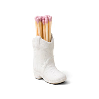 Cowboy Boot Match Holder in White