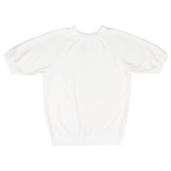Shaggy Short Sleeve Sweatshirt in Washed White