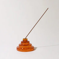 Glass Meso Incense Holder in Amber