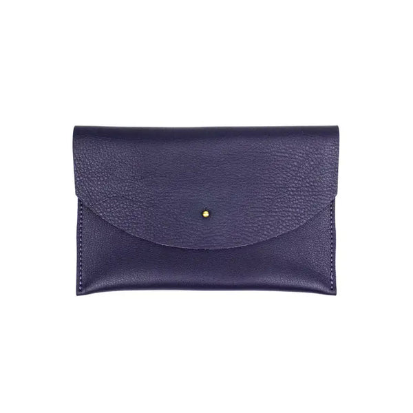 Leather Envelope Pouch in Grape