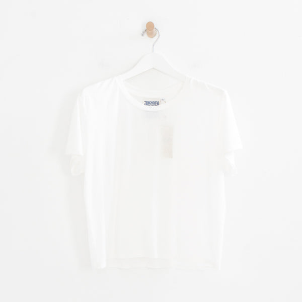 Cropped Ojai Tee in Washed White