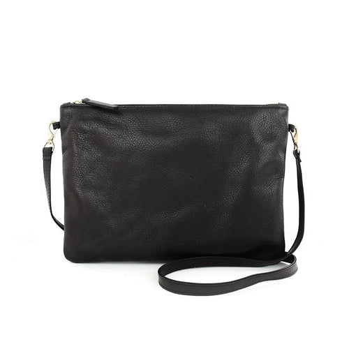 Leather Pouch Purse in Black