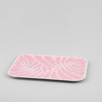 Rectangle Art Tray in Pink Leaves